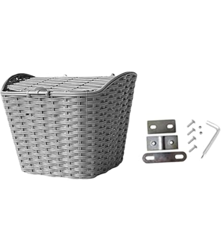 Amazon | TISHITA 蓋付き自転車かご、マウンテンバイク用自転車前かご